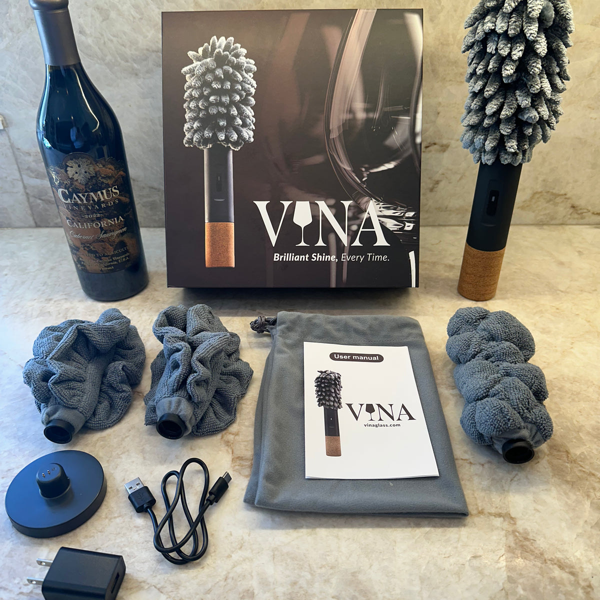 Vina Rechargeable Wine Glass Cleaner & Polisher